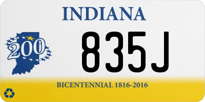 IN license plate 835J