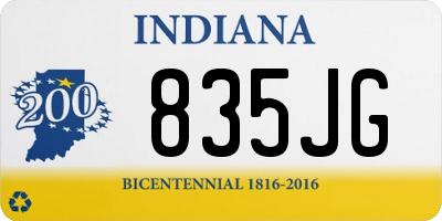 IN license plate 835JG