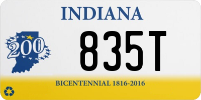 IN license plate 835T