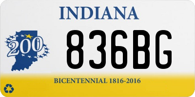 IN license plate 836BG