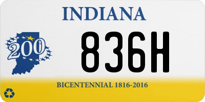 IN license plate 836H