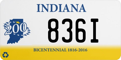 IN license plate 836I