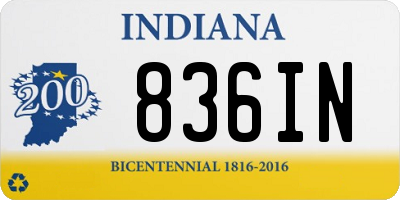 IN license plate 836IN