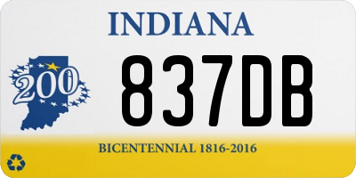 IN license plate 837DB