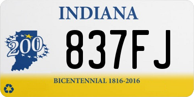 IN license plate 837FJ