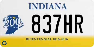 IN license plate 837HR