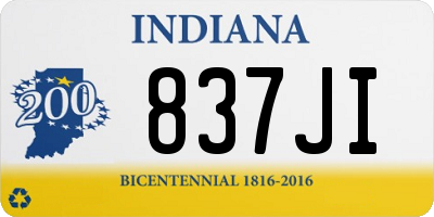 IN license plate 837JI