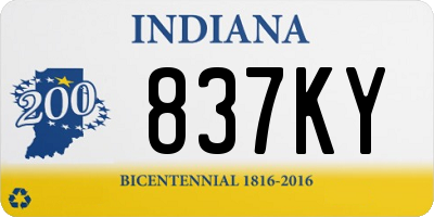 IN license plate 837KY