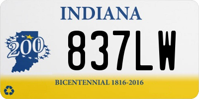 IN license plate 837LW
