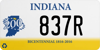 IN license plate 837R