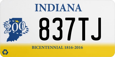 IN license plate 837TJ
