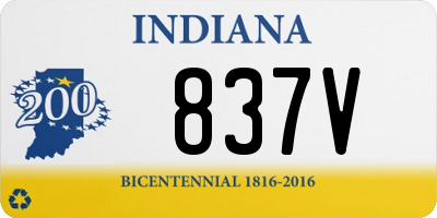 IN license plate 837V