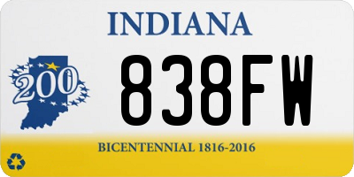 IN license plate 838FW