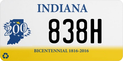 IN license plate 838H