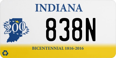 IN license plate 838N