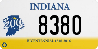 IN license plate 838O