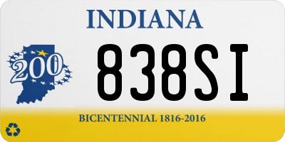 IN license plate 838SI