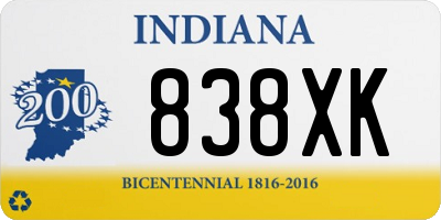 IN license plate 838XK
