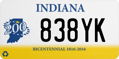 IN license plate 838YK