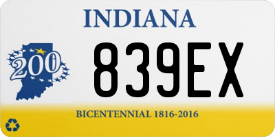 IN license plate 839EX