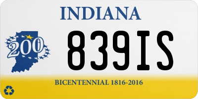 IN license plate 839IS