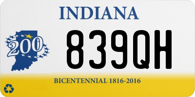 IN license plate 839QH