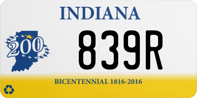 IN license plate 839R