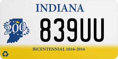 IN license plate 839UU