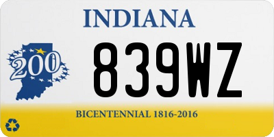 IN license plate 839WZ