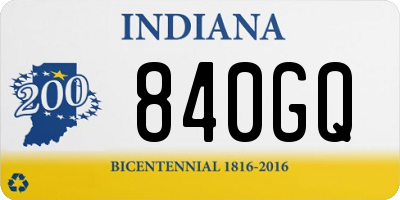 IN license plate 840GQ