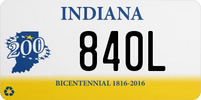 IN license plate 840L