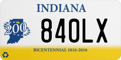 IN license plate 840LX