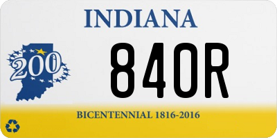 IN license plate 840R