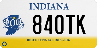 IN license plate 840TK