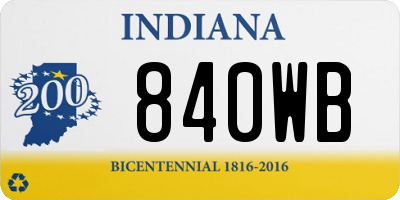 IN license plate 840WB