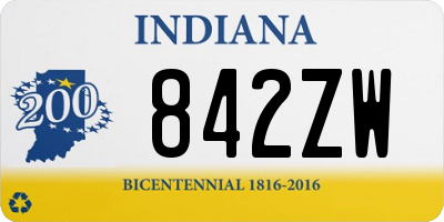 IN license plate 842ZW