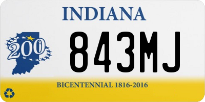 IN license plate 843MJ