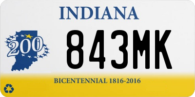 IN license plate 843MK