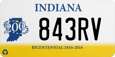 IN license plate 843RV