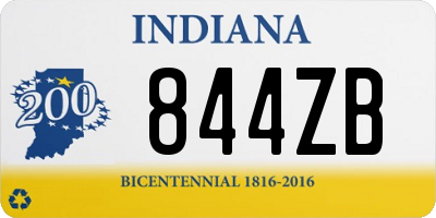IN license plate 844ZB