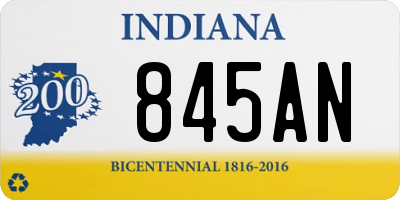 IN license plate 845AN