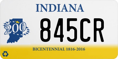 IN license plate 845CR