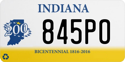 IN license plate 845PO