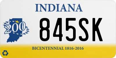 IN license plate 845SK