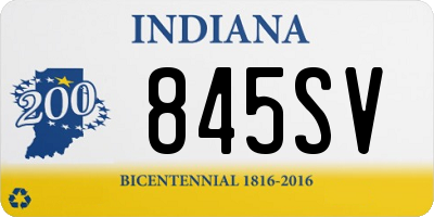 IN license plate 845SV