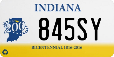 IN license plate 845SY