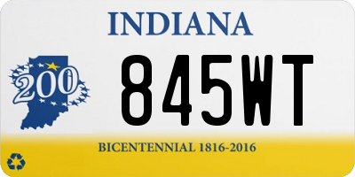 IN license plate 845WT