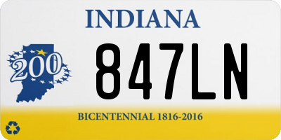 IN license plate 847LN