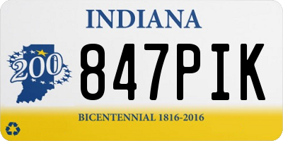 IN license plate 847PIK