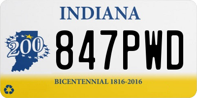 IN license plate 847PWD
